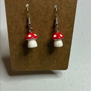 Red and White Mushroom Earrings